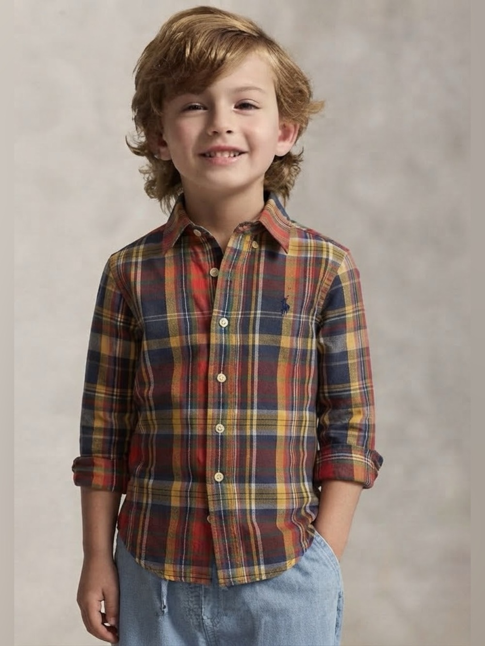 Ralph Lauren Boys Plaid Shirt Button Down Long Sleeve 3/3T